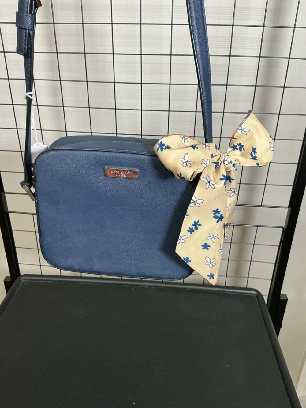 Kate Spade New York Navy Saffiano Leather Crossbody Purse